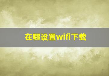 在哪设置wifi下载