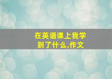 在英语课上我学到了什么,作文