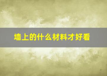 墙上的什么材料才好看