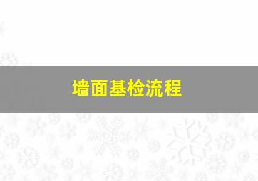 墙面基检流程