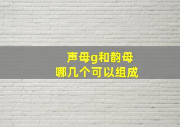 声母g和韵母哪几个可以组成