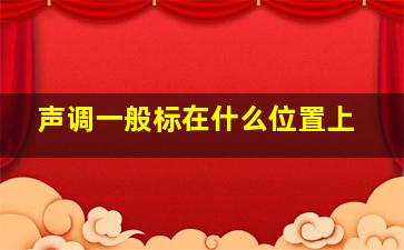 声调一般标在什么位置上