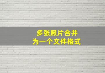 多张照片合并为一个文件格式