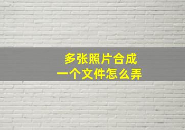 多张照片合成一个文件怎么弄