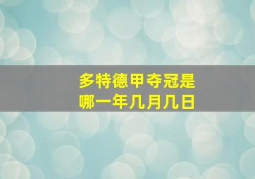 多特德甲夺冠是哪一年几月几日