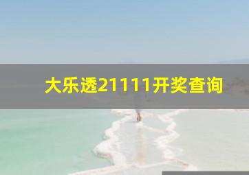 大乐透21111开奖查询