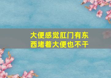 大便感觉肛门有东西堵着大便也不干