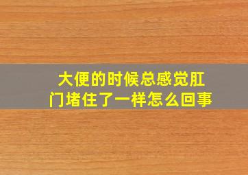 大便的时候总感觉肛门堵住了一样怎么回事