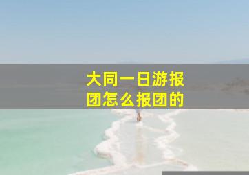 大同一日游报团怎么报团的