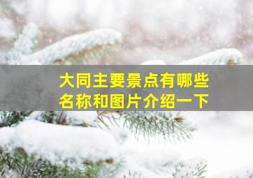 大同主要景点有哪些名称和图片介绍一下