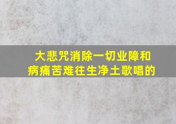 大悲咒消除一切业障和病痛苦难往生净土歌唱的