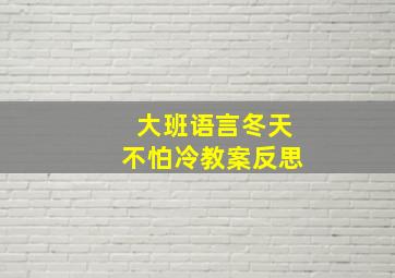 大班语言冬天不怕冷教案反思