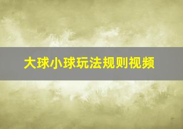 大球小球玩法规则视频