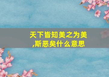 天下皆知美之为美,斯恶矣什么意思