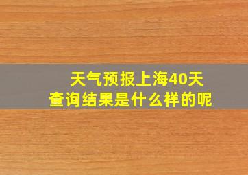 天气预报上海40天查询结果是什么样的呢