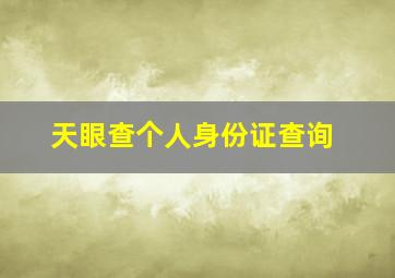 天眼查个人身份证查询