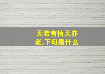 天若有情天亦老,下句是什么