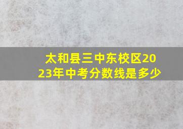 太和县三中东校区2023年中考分数线是多少