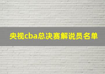 央视cba总决赛解说员名单