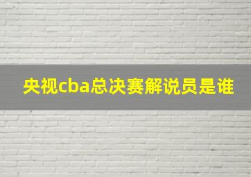 央视cba总决赛解说员是谁