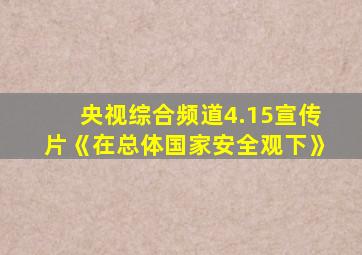 央视综合频道4.15宣传片《在总体国家安全观下》