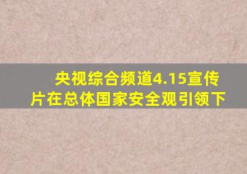 央视综合频道4.15宣传片在总体国家安全观引领下