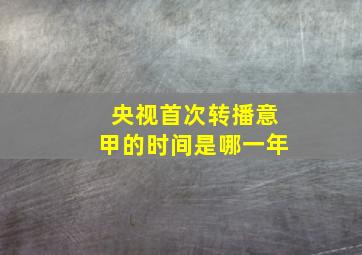 央视首次转播意甲的时间是哪一年