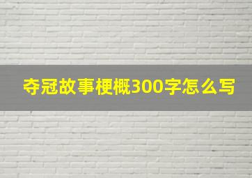 夺冠故事梗概300字怎么写