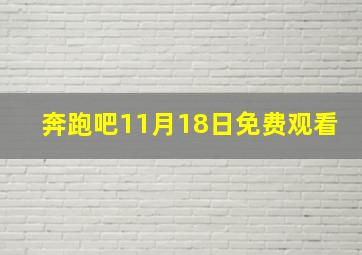 奔跑吧11月18日免费观看