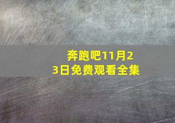 奔跑吧11月23日免费观看全集