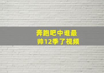 奔跑吧中谁最帅12季了视频