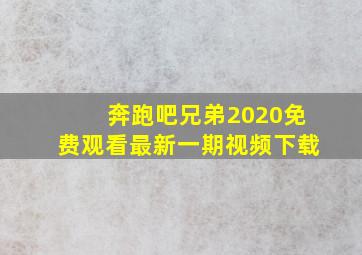 奔跑吧兄弟2020免费观看最新一期视频下载