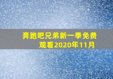 奔跑吧兄弟新一季免费观看2020年11月