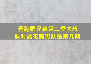 奔跑吧兄弟第二季大叔队对战花美男队是第几期