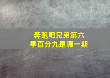 奔跑吧兄弟第六季百分九是哪一期