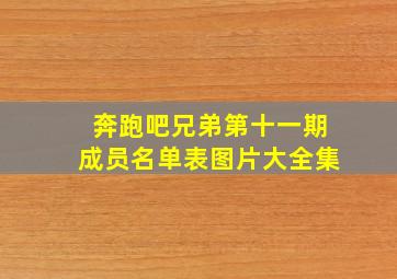 奔跑吧兄弟第十一期成员名单表图片大全集