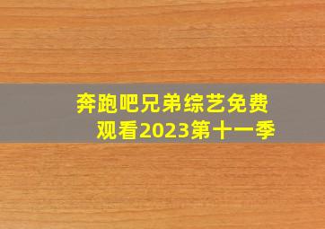 奔跑吧兄弟综艺免费观看2023第十一季