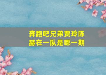 奔跑吧兄弟贾玲陈赫在一队是哪一期