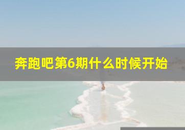 奔跑吧第6期什么时候开始