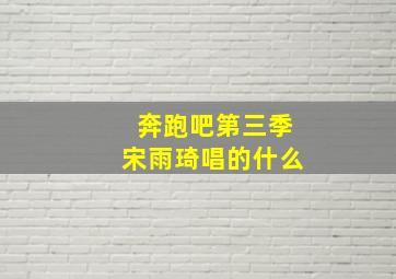 奔跑吧第三季宋雨琦唱的什么