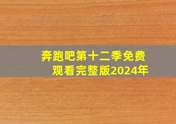 奔跑吧第十二季免费观看完整版2024年