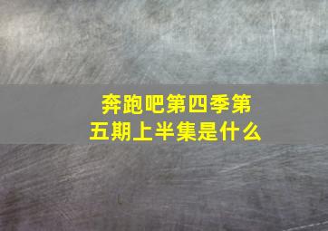 奔跑吧第四季第五期上半集是什么