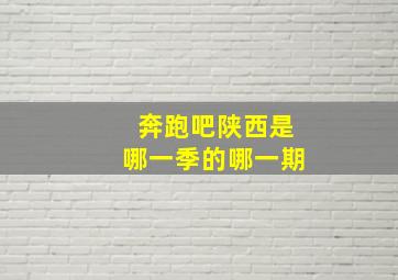 奔跑吧陕西是哪一季的哪一期