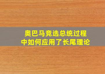 奥巴马竞选总统过程中如何应用了长尾理论