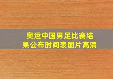 奥运中国男足比赛结果公布时间表图片高清