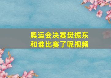 奥运会决赛樊振东和谁比赛了呢视频