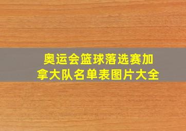 奥运会篮球落选赛加拿大队名单表图片大全