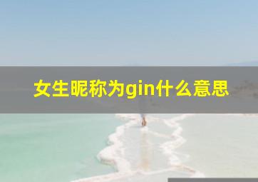 女生昵称为gin什么意思