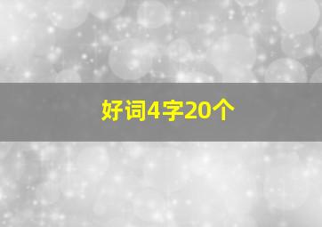 好词4字20个