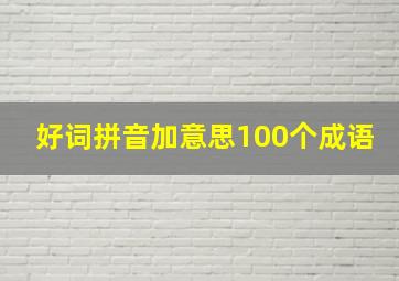 好词拼音加意思100个成语